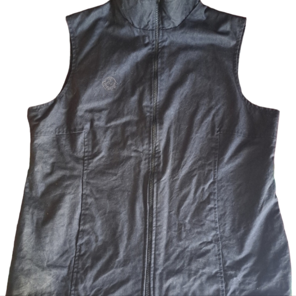 Swanndri Vest Jacket Womens Size Large Black Wax Cotton West Waterproof Canvas